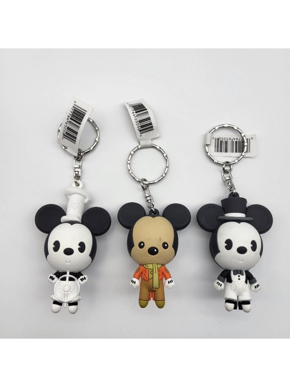 Disney 3D Keychain Lot Mickey Mouse collection 3 pieces
